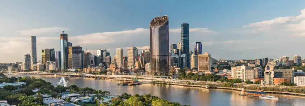 Brisbane city and Soutbank view during a sunny afternoon